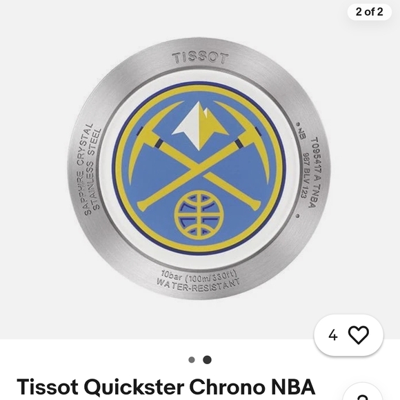 Tissot Quickster NBA Denver Nuggets Chronograph Men Tissot Quickster Chrono NBA Watch with Blue and Yellow Emblem
